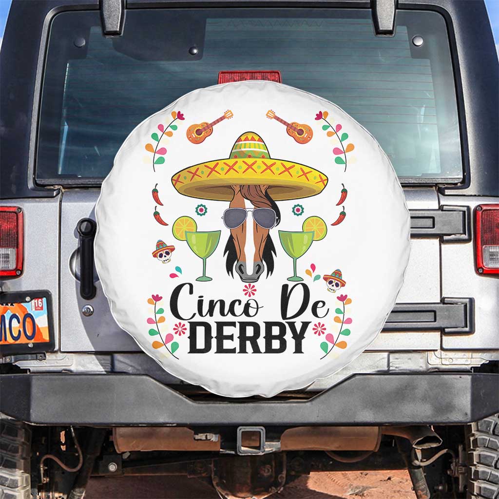 Cinco De Derby Funny Horse Racing Fiesta Spare Tire Cover Mexican Sombrero and Margarita Horse Lover