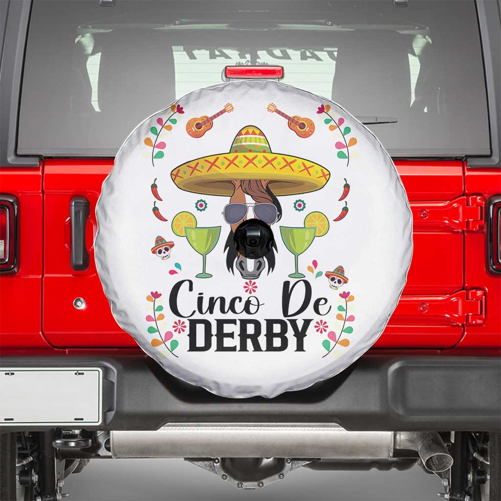Cinco De Derby Funny Horse Racing Fiesta Spare Tire Cover Mexican Sombrero and Margarita Horse Lover
