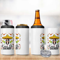 Cinco De Derby Funny Horse Racing Fiesta 4 in 1 Can Cooler Tumbler Mexican Sombrero and Margarita Horse Lover