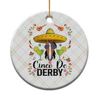 Cinco De Derby Funny Horse Racing Fiesta Ceramic Ornament Mexican Sombrero and Margarita Horse Lover