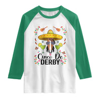 Cinco De Derby Funny Horse Racing Fiesta Raglan Shirt Mexican Sombrero and Margarita Horse Lover