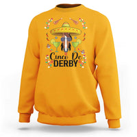 Cinco De Derby Funny Horse Racing Fiesta Sweatshirt Mexican Sombrero and Margarita Horse Lover