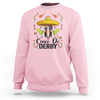Cinco De Derby Funny Horse Racing Fiesta Sweatshirt Mexican Sombrero and Margarita Horse Lover