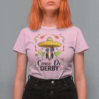 Cinco De Derby Funny Horse Racing Fiesta T Shirt For Women Mexican Sombrero and Margarita Horse Lover