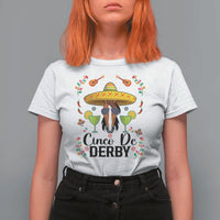 Cinco De Derby Funny Horse Racing Fiesta T Shirt For Women Mexican Sombrero and Margarita Horse Lover