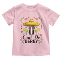 Cinco De Derby Funny Horse Racing Fiesta Toddler T Shirt Mexican Sombrero and Margarita Horse Lover
