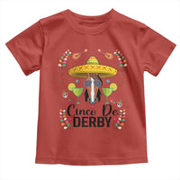 Cinco De Derby Funny Horse Racing Fiesta Toddler T Shirt Mexican Sombrero and Margarita Horse Lover