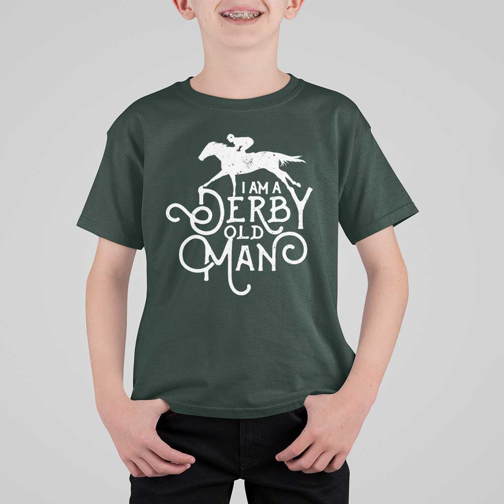 I Am A Derby Old Man Vintage Distressed Graphic T Shirt For Kid Classic Horse Racing Enthusiast Father’s Day Gift