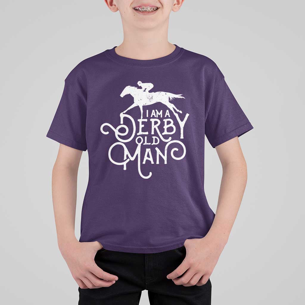 I Am A Derby Old Man Vintage Distressed Graphic T Shirt For Kid Classic Horse Racing Enthusiast Father’s Day Gift