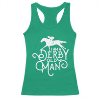 I Am A Derby Old Man Vintage Distressed Graphic Racerback Tank Top Classic Horse Racing Enthusiast Father’s Day Gift