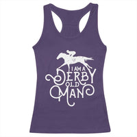 I Am A Derby Old Man Vintage Distressed Graphic Racerback Tank Top Classic Horse Racing Enthusiast Father’s Day Gift