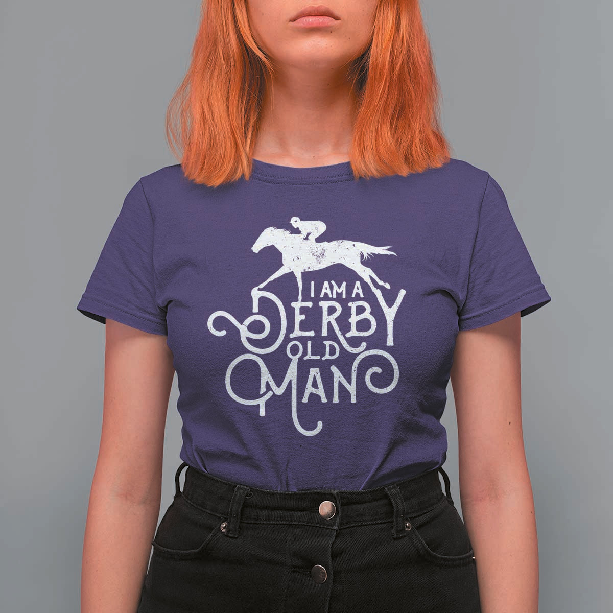 I Am A Derby Old Man Vintage Distressed Graphic T Shirt For Women Classic Horse Racing Enthusiast Father’s Day Gift