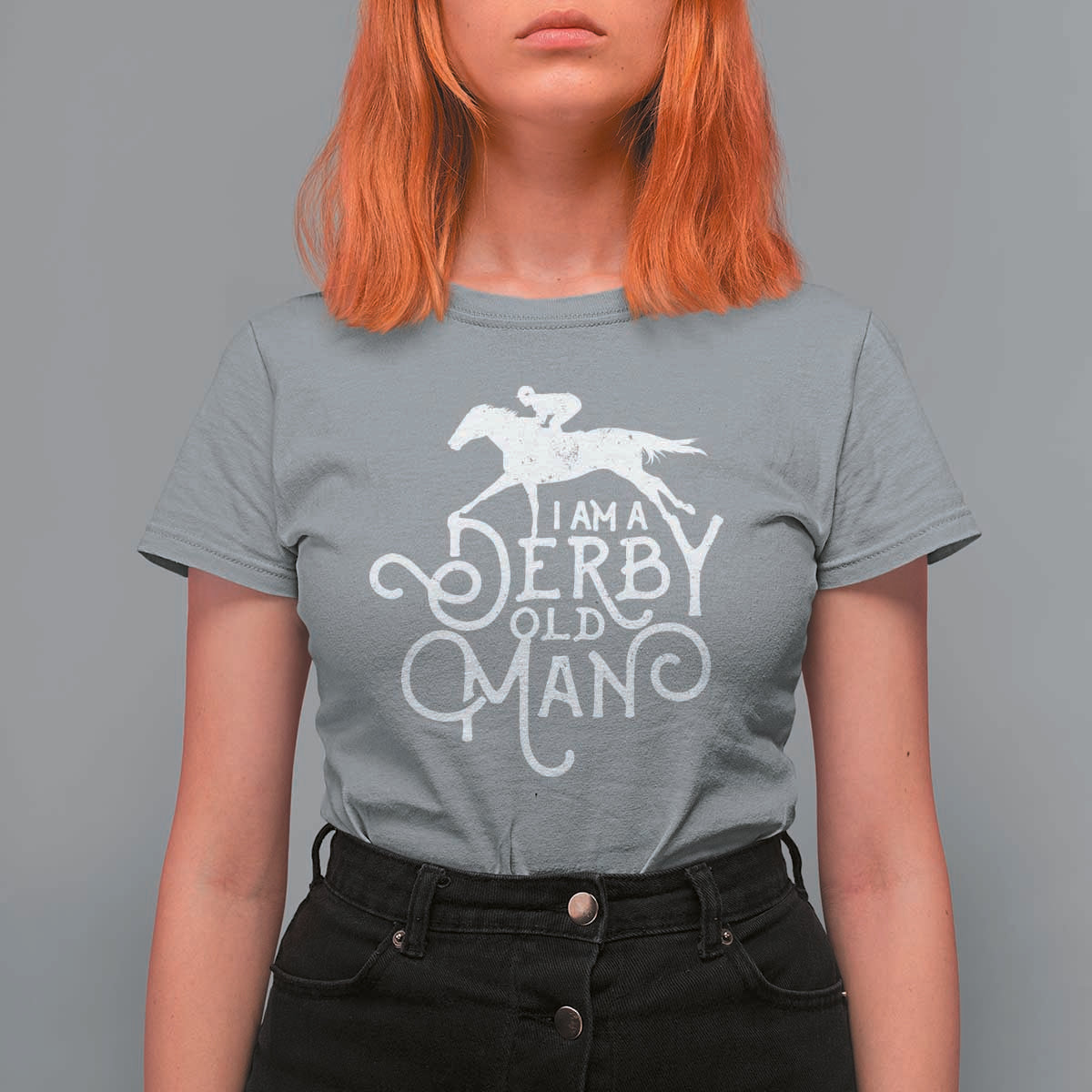 I Am A Derby Old Man Vintage Distressed Graphic T Shirt For Women Classic Horse Racing Enthusiast Father’s Day Gift