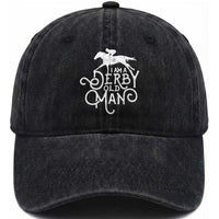 I Am A Derby Old Man Vintage Distressed Graphic Washed Cotton Baseball Cap Classic Horse Racing Enthusiast Father’s Day Gift