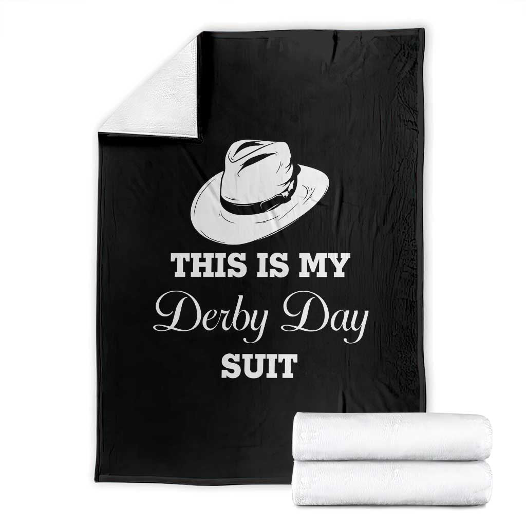This Is My Derby Day Suit Fedora Hat Graphic Throw Blanket Funny Sarcastic Horse Racing Fan Part