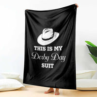 This Is My Derby Day Suit Fedora Hat Graphic Throw Blanket Funny Sarcastic Horse Racing Fan Part