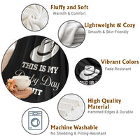 This Is My Derby Day Suit Fedora Hat Graphic Throw Blanket Funny Sarcastic Horse Racing Fan Part