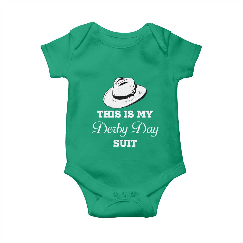 This Is My Derby Day Suit Fedora Hat Graphic Baby Onesie Funny Sarcastic Horse Racing Fan Part