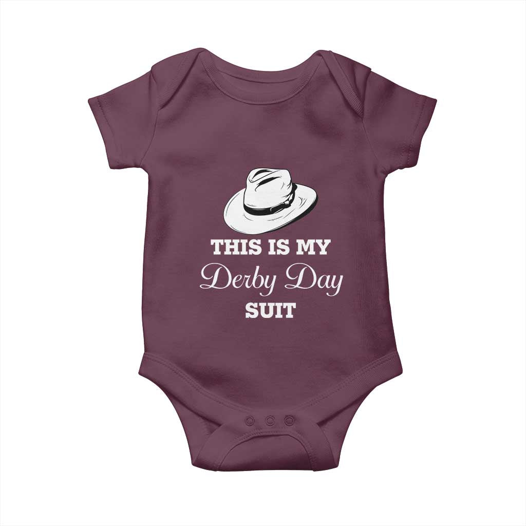 This Is My Derby Day Suit Fedora Hat Graphic Baby Onesie Funny Sarcastic Horse Racing Fan Part