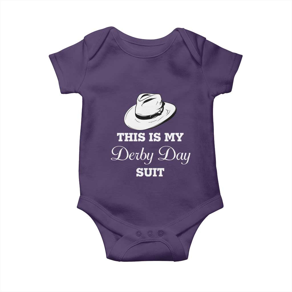 This Is My Derby Day Suit Fedora Hat Graphic Baby Onesie Funny Sarcastic Horse Racing Fan Part