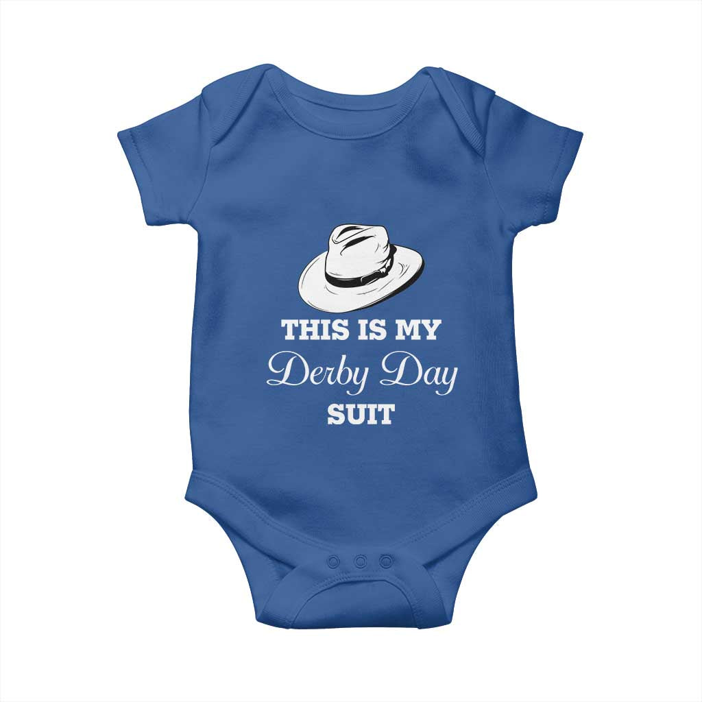 This Is My Derby Day Suit Fedora Hat Graphic Baby Onesie Funny Sarcastic Horse Racing Fan Part