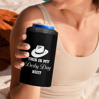 This Is My Derby Day Suit Fedora Hat Graphic 4 in 1 Can Cooler Tumbler Funny Sarcastic Horse Racing Fan Part