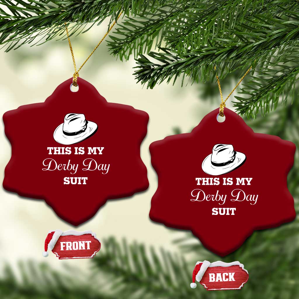 This Is My Derby Day Suit Fedora Hat Graphic Ceramic Ornament Funny Sarcastic Horse Racing Fan Part