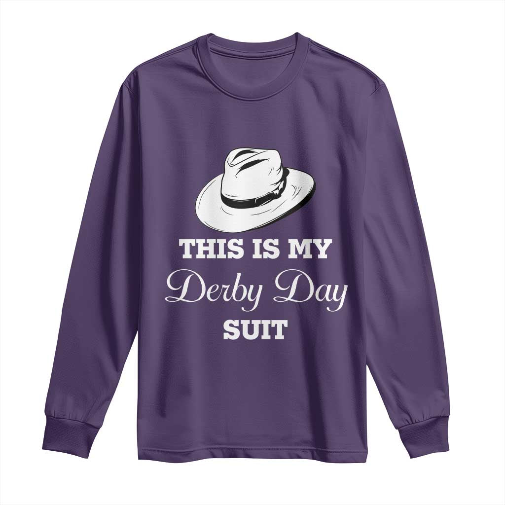 This Is My Derby Day Suit Fedora Hat Graphic Long Sleeve Shirt Funny Sarcastic Horse Racing Fan Part