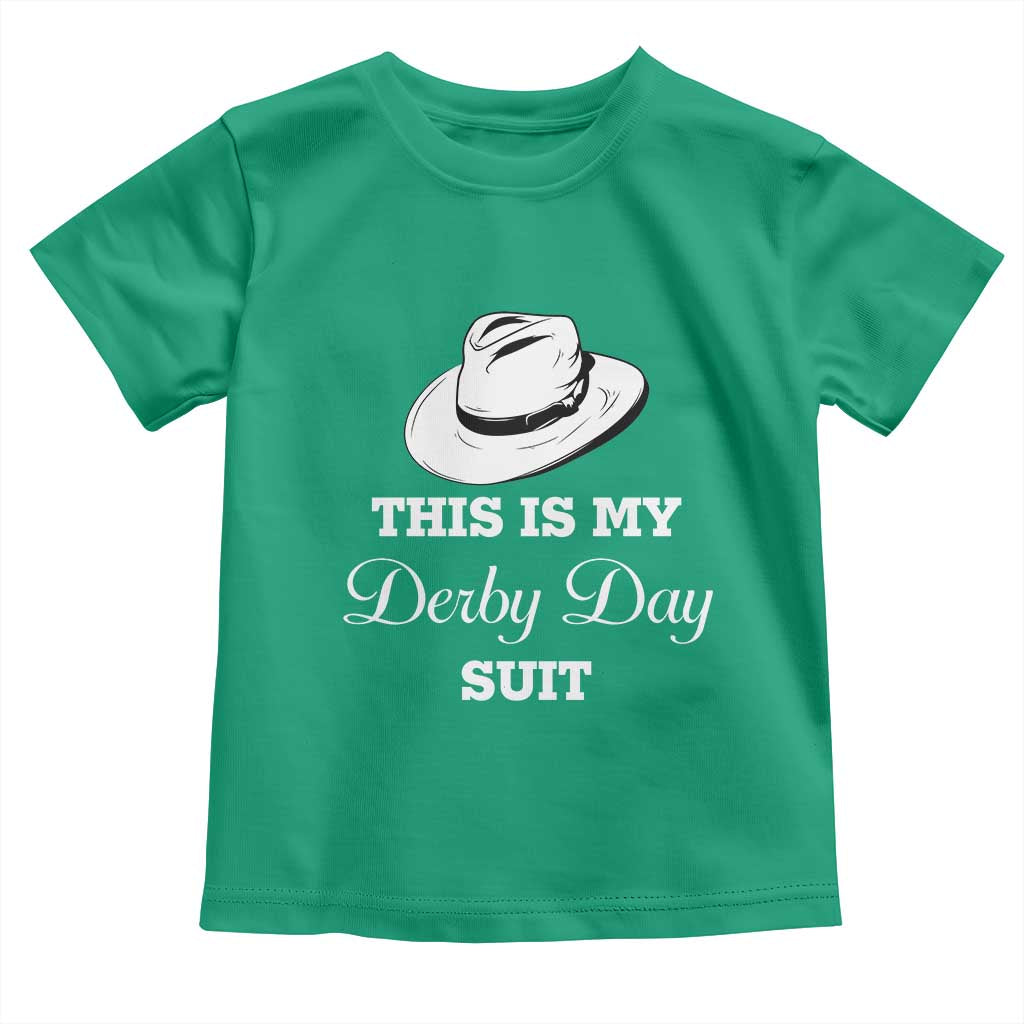 This Is My Derby Day Suit Fedora Hat Graphic Toddler T Shirt Funny Sarcastic Horse Racing Fan Part
