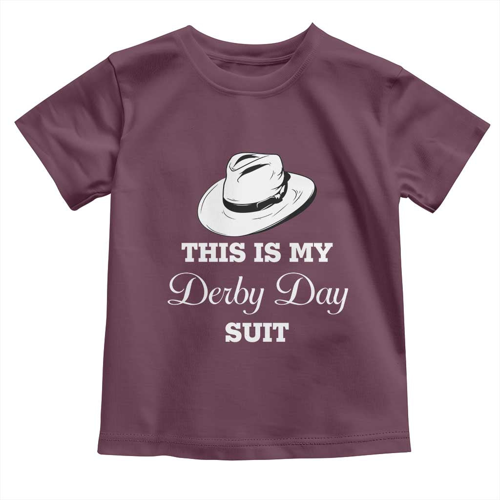 This Is My Derby Day Suit Fedora Hat Graphic Toddler T Shirt Funny Sarcastic Horse Racing Fan Part