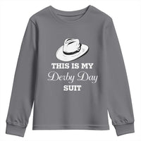 This Is My Derby Day Suit Fedora Hat Graphic Youth Sweatshirt Funny Sarcastic Horse Racing Fan Part