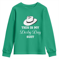 This Is My Derby Day Suit Fedora Hat Graphic Youth Sweatshirt Funny Sarcastic Horse Racing Fan Part