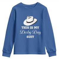 This Is My Derby Day Suit Fedora Hat Graphic Youth Sweatshirt Funny Sarcastic Horse Racing Fan Part