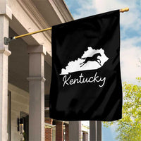 Kentucky State Map with Racing Horse Garden Flag Bluegrass State Pride Equestrian