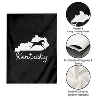 Kentucky State Map with Racing Horse Garden Flag Bluegrass State Pride Equestrian