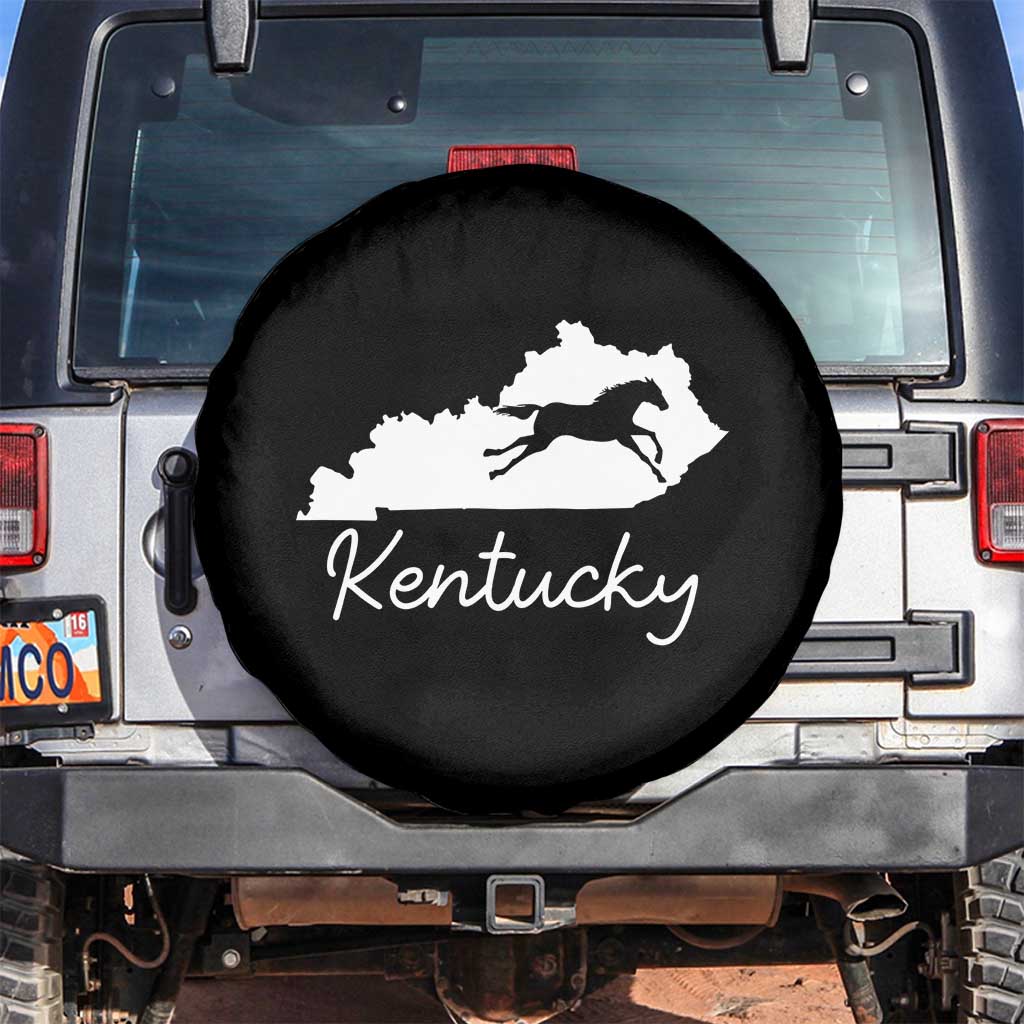 Kentucky State Map with Racing Horse Spare Tire Cover Bluegrass State Pride Equestrian