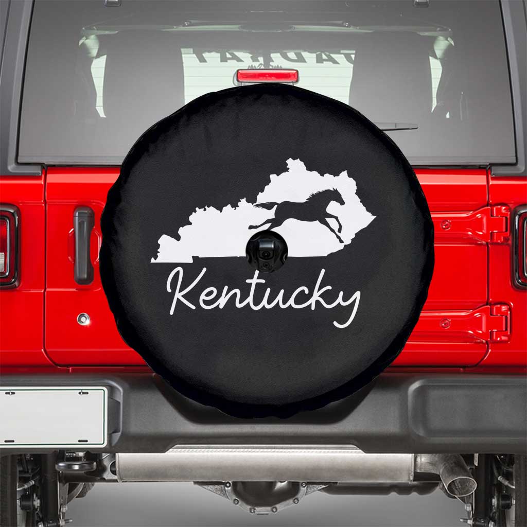 Kentucky State Map with Racing Horse Spare Tire Cover Bluegrass State Pride Equestrian