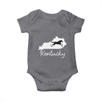 Kentucky State Map with Racing Horse Baby Onesie Bluegrass State Pride Equestrian