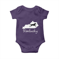 Kentucky State Map with Racing Horse Baby Onesie Bluegrass State Pride Equestrian