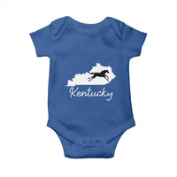 Kentucky State Map with Racing Horse Baby Onesie Bluegrass State Pride Equestrian