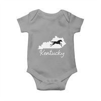 Kentucky State Map with Racing Horse Baby Onesie Bluegrass State Pride Equestrian