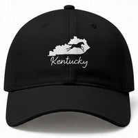 Kentucky State Map with Racing Horse Baseball Cap Bluegrass State Pride Equestrian