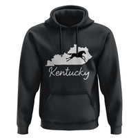 Kentucky State Map with Racing Horse Hoodie Bluegrass State Pride Equestrian