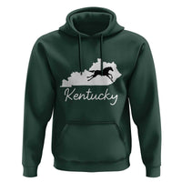 Kentucky State Map with Racing Horse Hoodie Bluegrass State Pride Equestrian