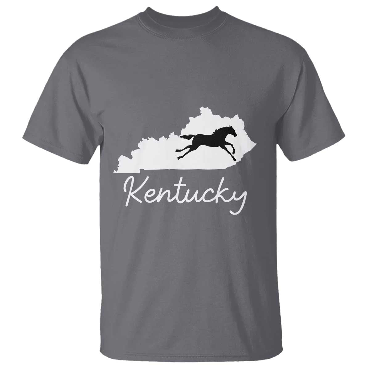 Kentucky State Map with Racing Horse T Shirt Bluegrass State Pride Equestrian
