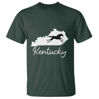 Kentucky State Map with Racing Horse T Shirt Bluegrass State Pride Equestrian