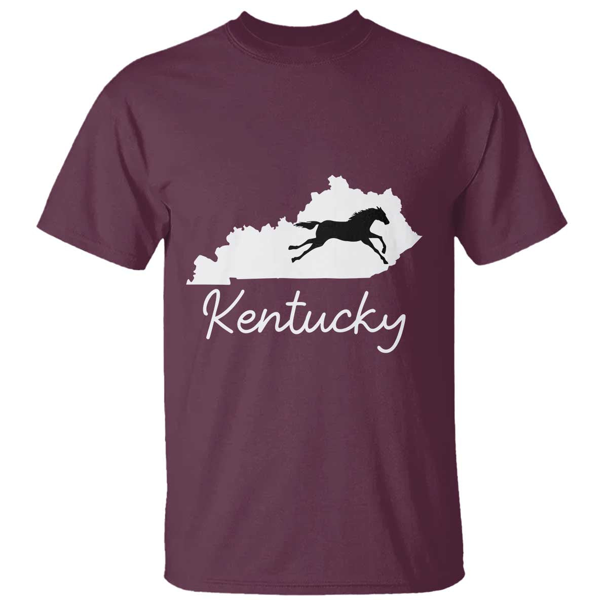 Kentucky State Map with Racing Horse T Shirt Bluegrass State Pride Equestrian