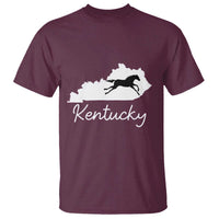 Kentucky State Map with Racing Horse T Shirt Bluegrass State Pride Equestrian