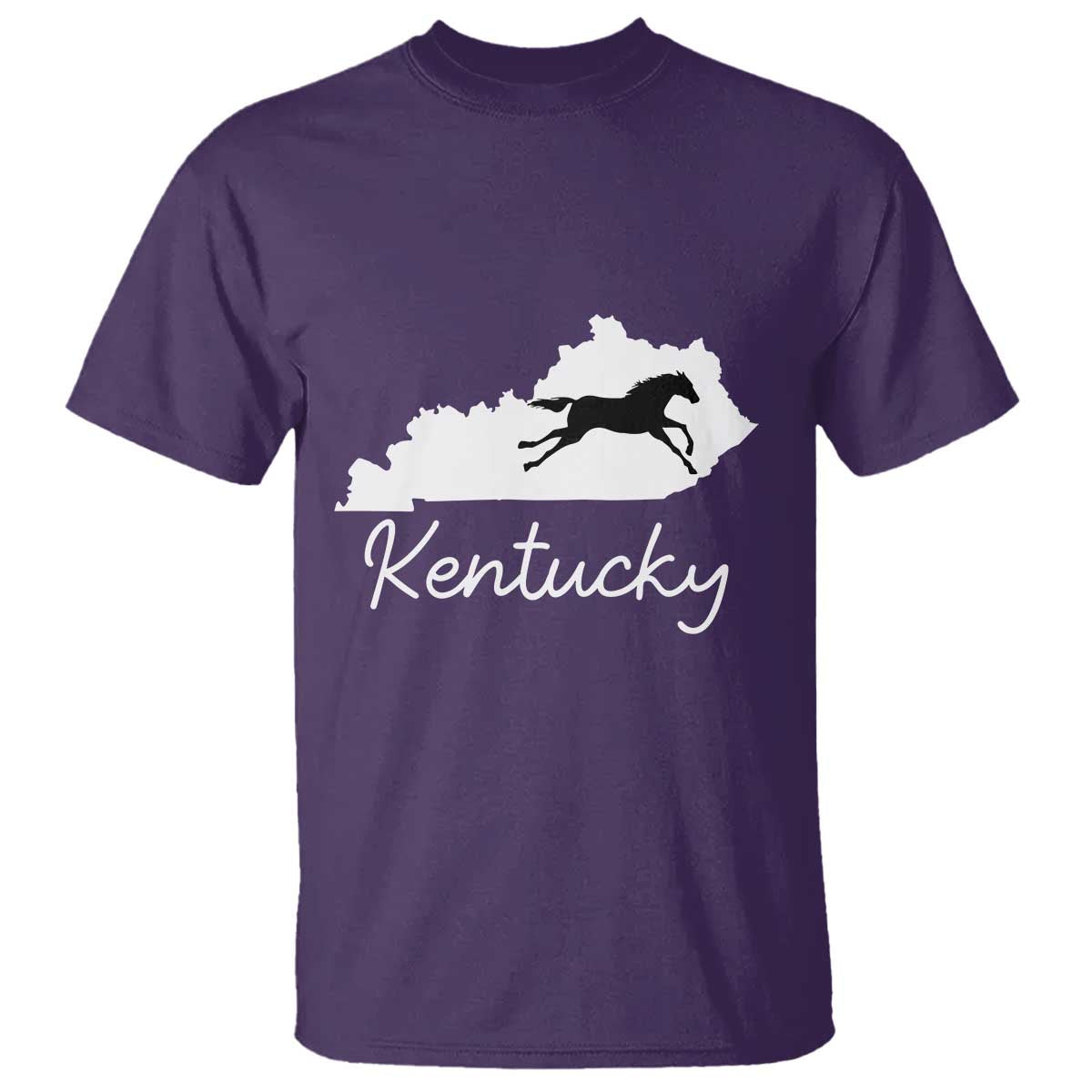 Kentucky State Map with Racing Horse T Shirt Bluegrass State Pride Equestrian