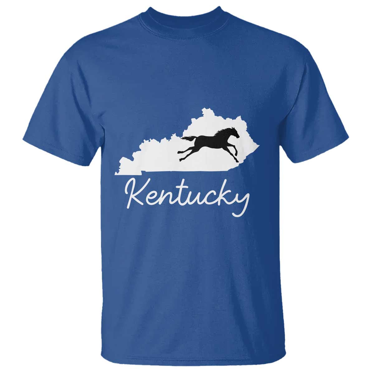 Kentucky State Map with Racing Horse T Shirt Bluegrass State Pride Equestrian